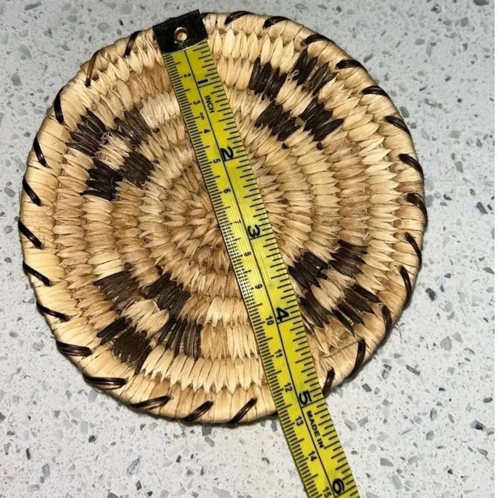Vintage‎ Papago Handwoven Tohono O'odham Yucca Devils Claw Basket 5.25